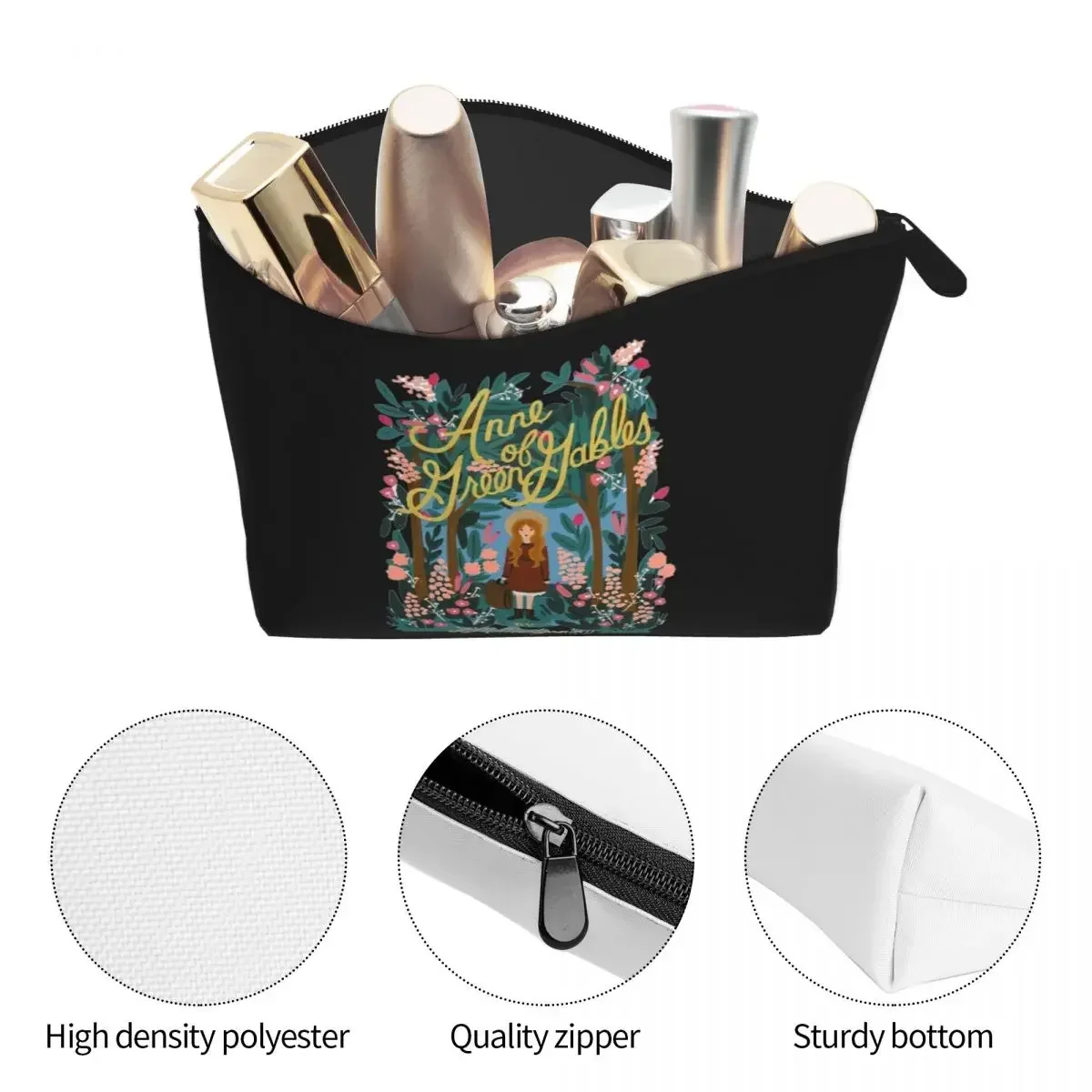 Anne Of Green Gables Women Cosmetic Bag Travel Makeup Organizer Pouch Toiletry Storage Dopp Kit Case