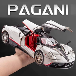 Large Size 1:18 Pagani Huayra Toy Model Car Diecast Alloy Sport Cars Sound Light Pull Back Shock Absorption Models Festival Gift