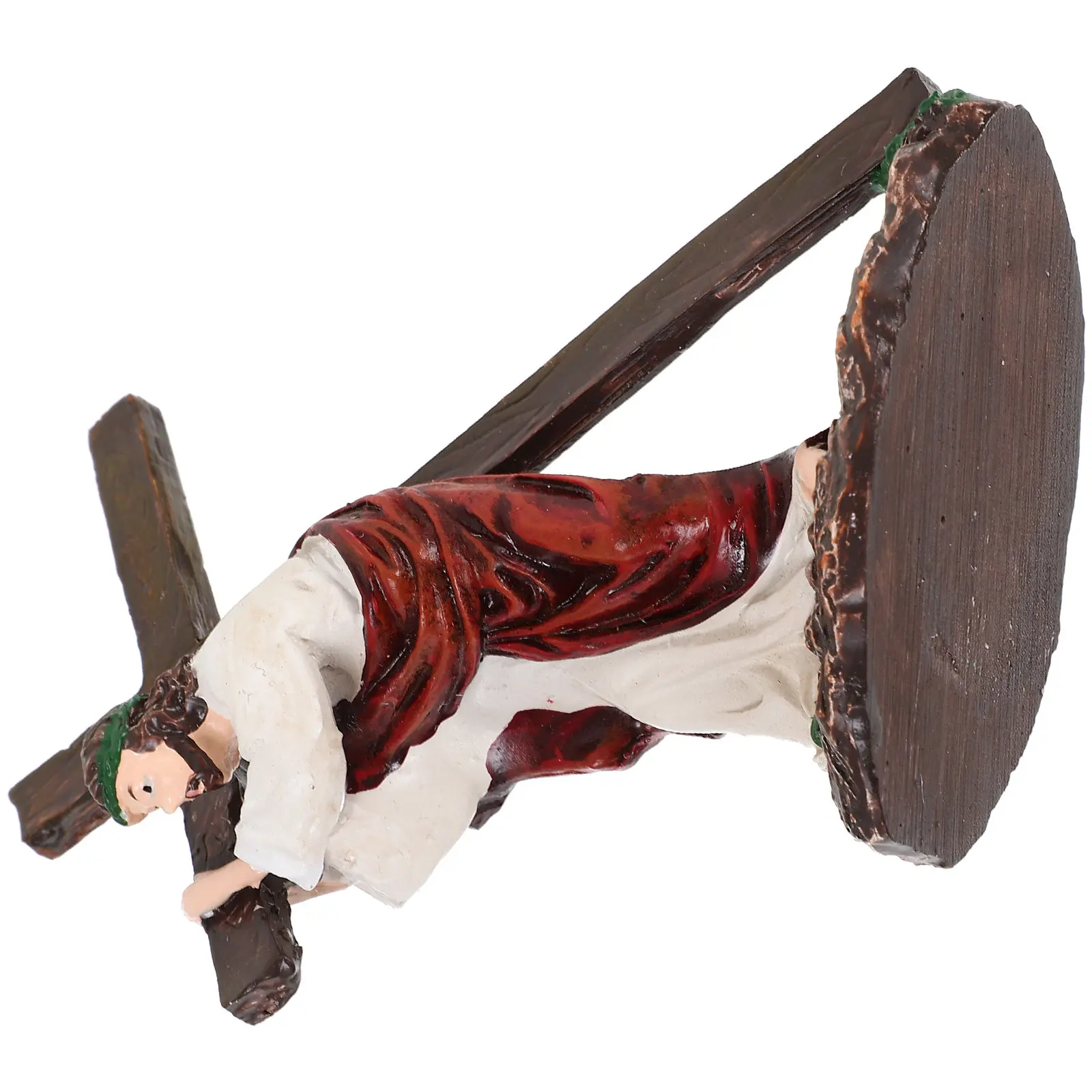 

1Pcs Jesus on Cross Resin Craft High Quality Christian Ornament for Living Room Bedroom Church Decor Spiritual Gift