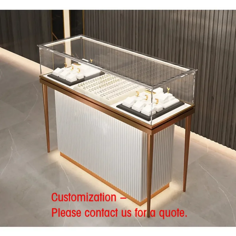 custom.WYP Luxury Gold Jewelry Display Cabinet Window Display Showcases Jewelry Sales in Shopping Malls