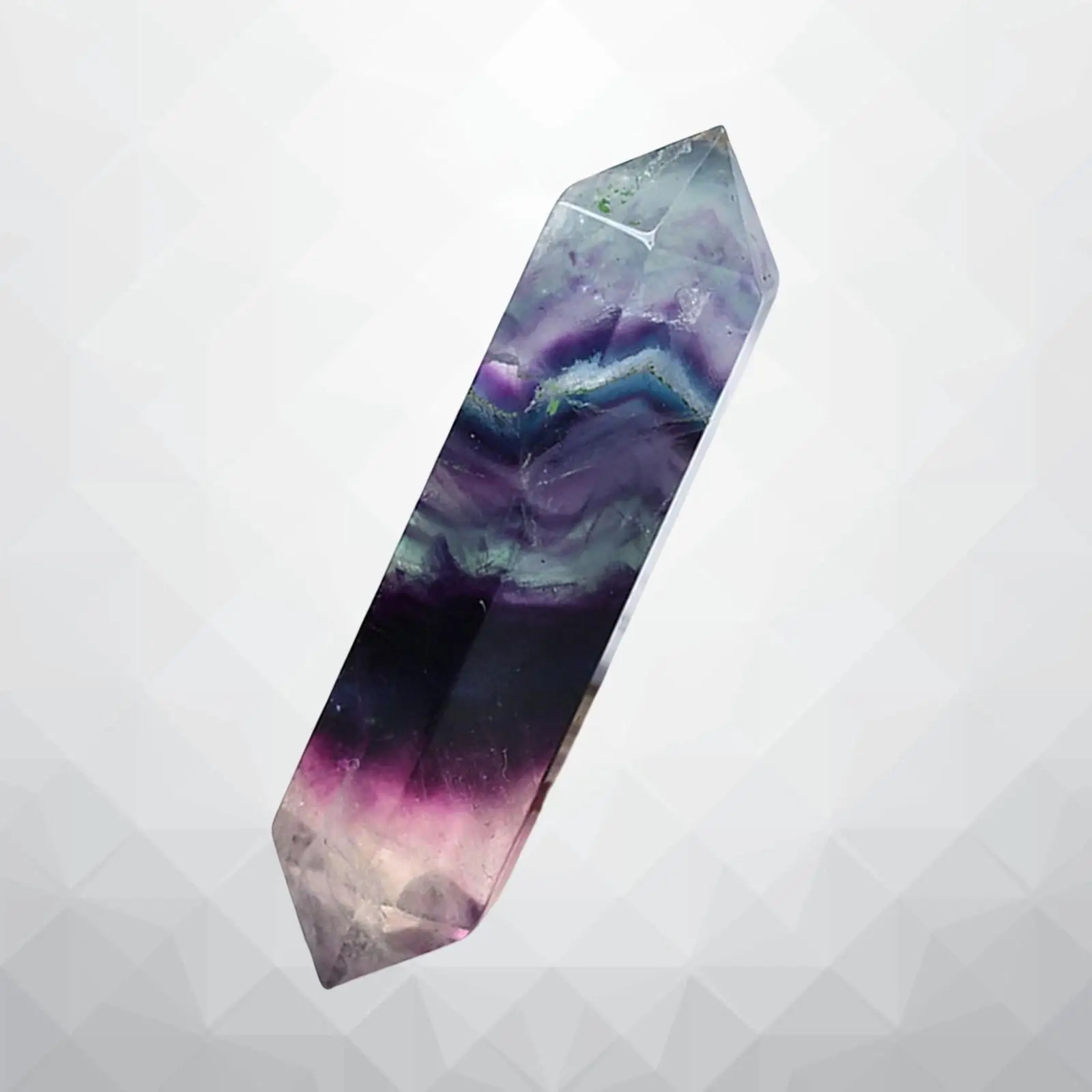 Natural Fluorite Crystal Double Ended Hexagonal Wand 5cm Meditation