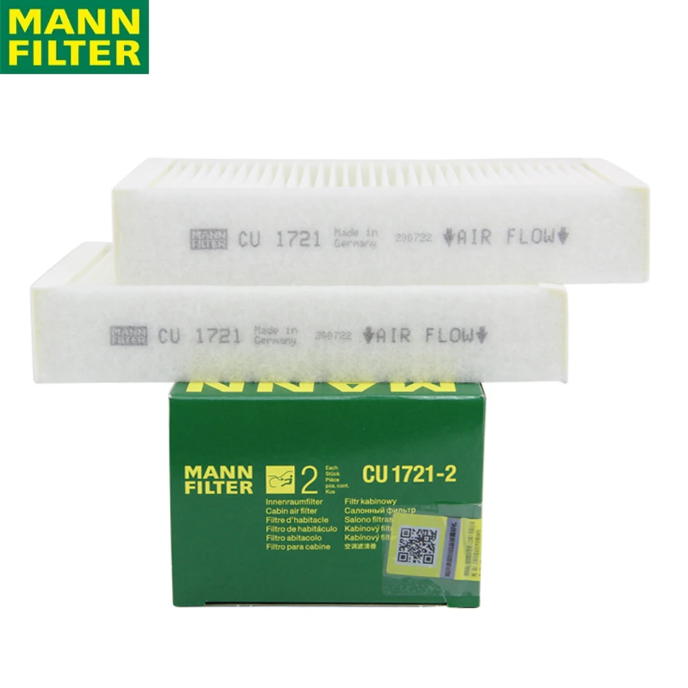 

MANN FILTER CU 1721-2 Cabin Air Filter For BMW X3 X4 XD3 High Permeability Low Wind Resistance 64 11 9 237 159(2PCS)