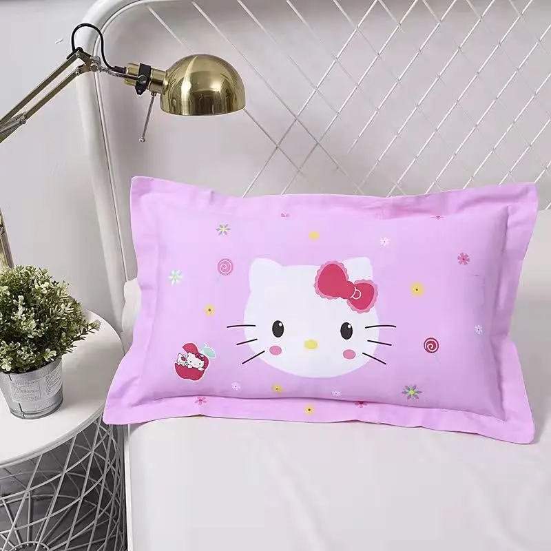 Kawaii Sanrios Hello Kittys Pillowcase Cute Cartoon Pillow Children Four Seasons Universal Removable Washable Pillowcase Gift