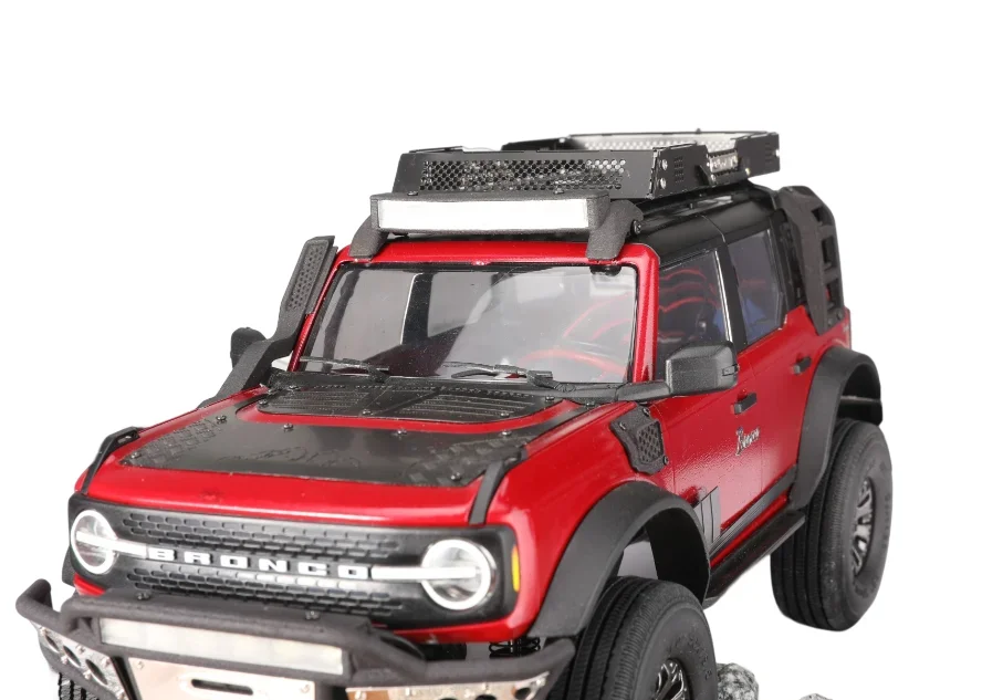 TRX4M 1 Set Simulation Metal Black Three-dimensional Luggage Rack Top Shelf for 1/18 RC Crawler TRX4-M Ford Bronco Upgrade Parts