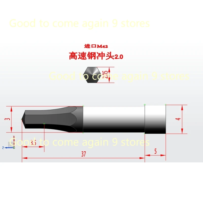 

1pcs Hexagon Punch Cold Heading Punch Plum Bossom Flush Needle Stretch The Stick Cold Squeeze Pressure Liquid Press Tool