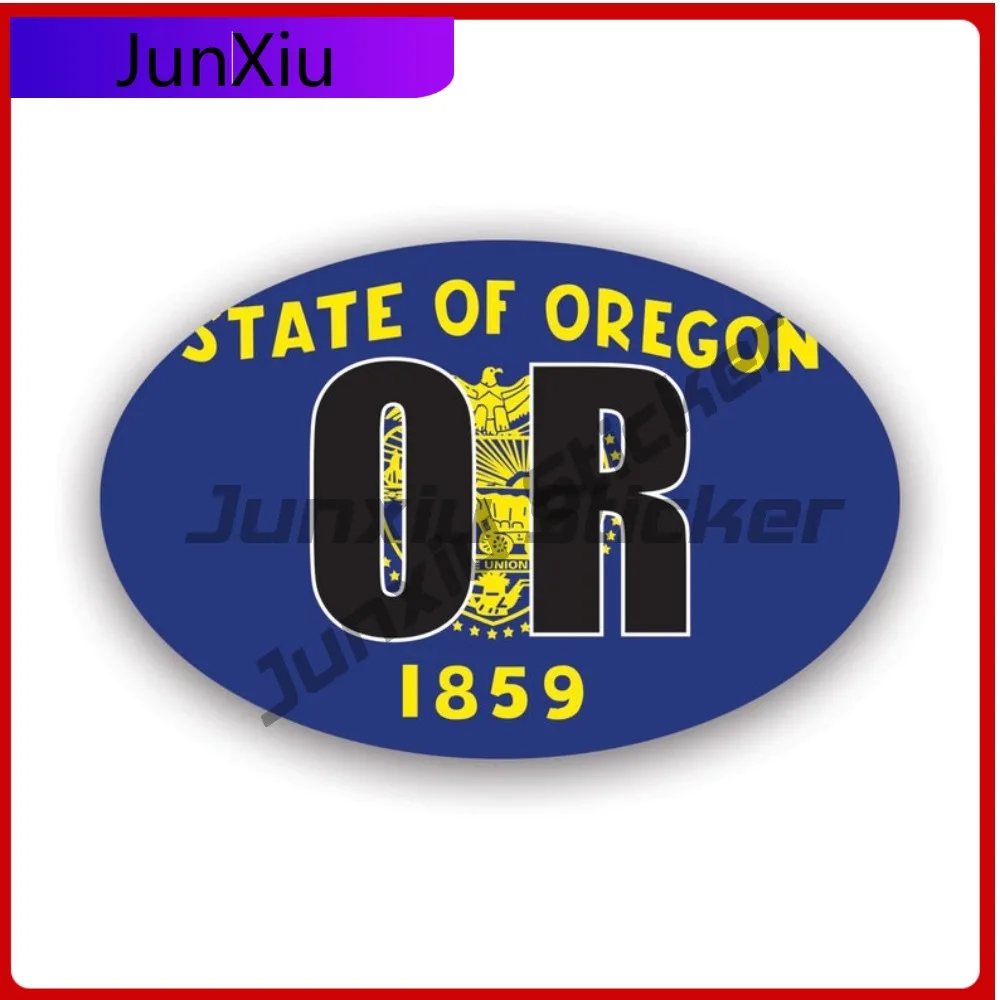 

Retro Creative Oregon Flag Oval Sticker Decal American Made Uv Protected V2 Or Euro Decal Sunproof Weather Resistant For