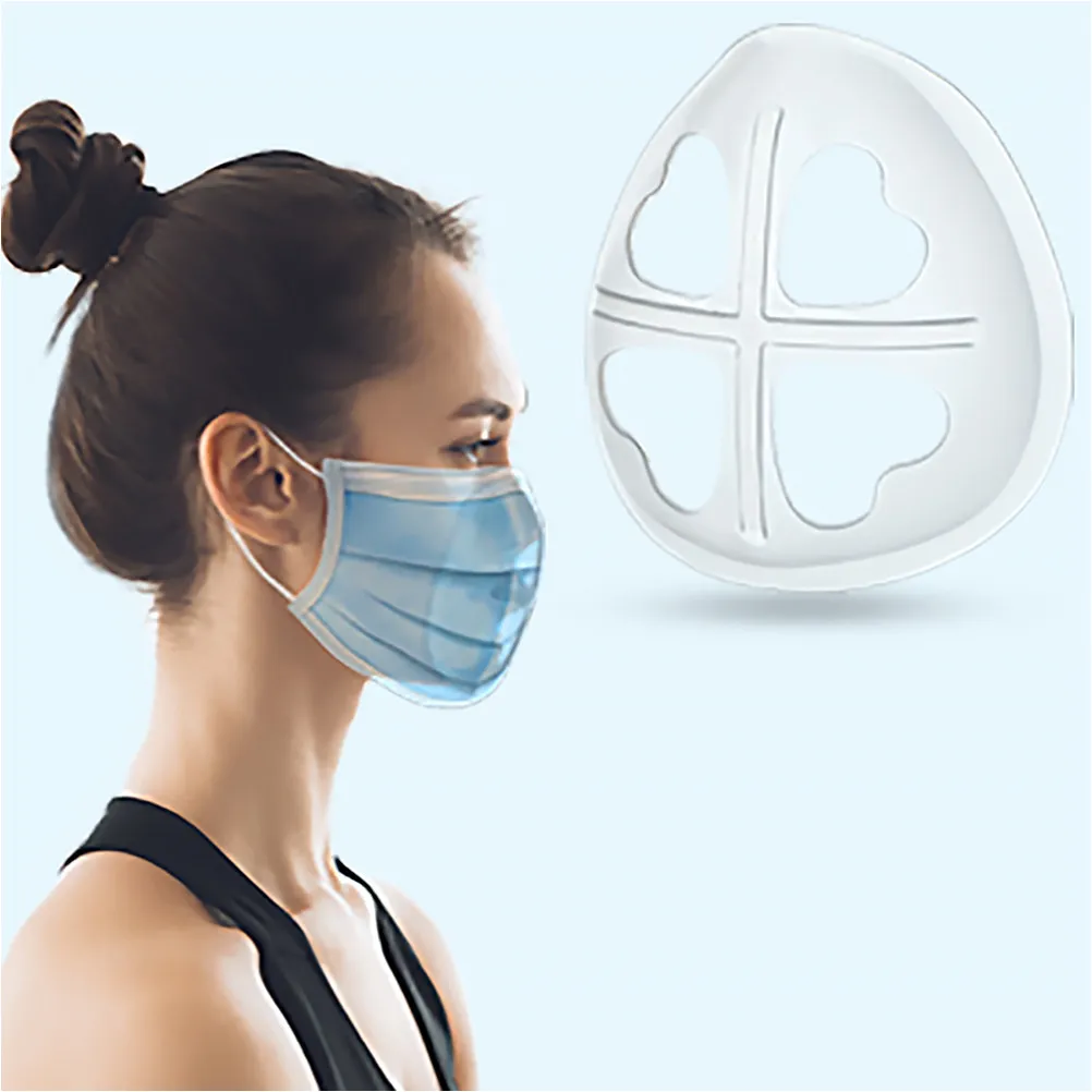 

3pcs Silicone Mask Bracket Durable Inner Support Lightweight Portable Lipstick Protection 3D Mask Holder For Disposable Masks