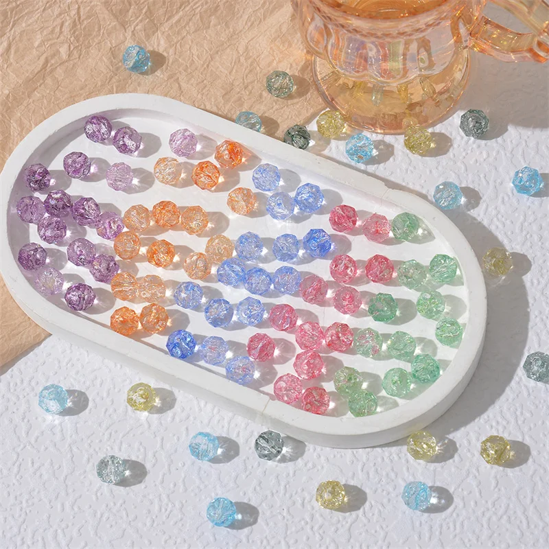 10mm Multi Faceted Crystal Explosion Beads Octagon Beads Loose Spacer Beads For DIY Jewelry Making Bracelet Necklace Accessories