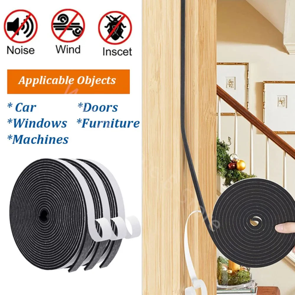 Soft Self-adhesive Window Sealing Strips Car Door Soundproof Windproof Noise Insulation Rubber Dusting Sealing Tape Accessories