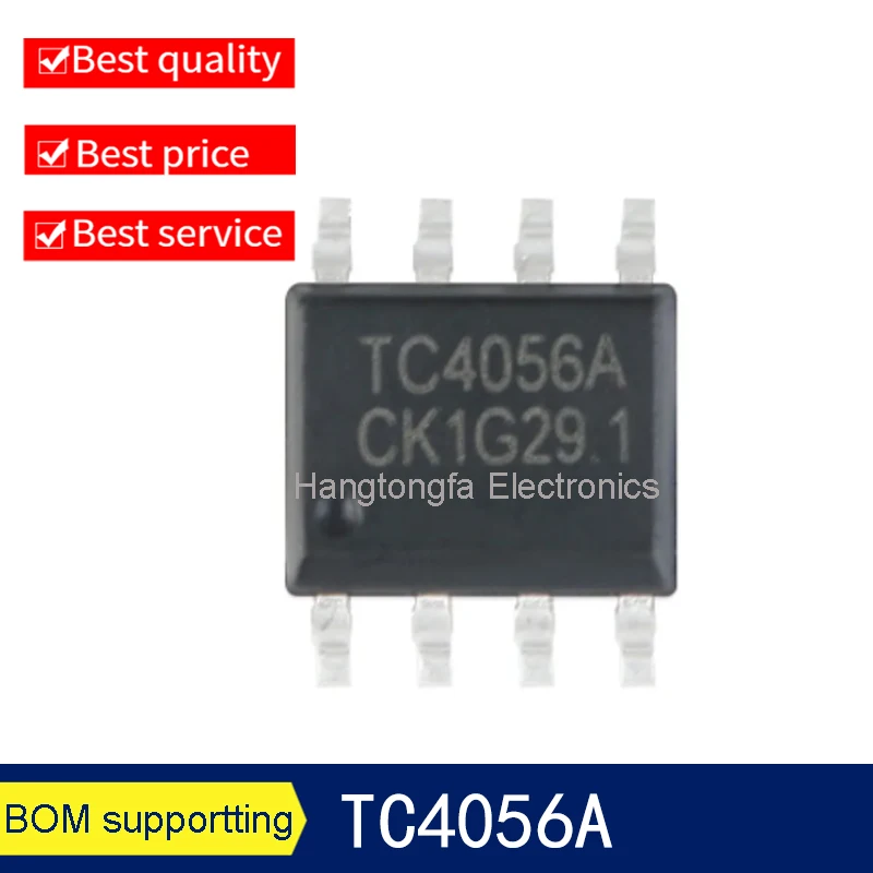 10pcs TC4056A SOP-8 1A Linear Lithium Battery Charging Compatible with TP4056 IC Chip