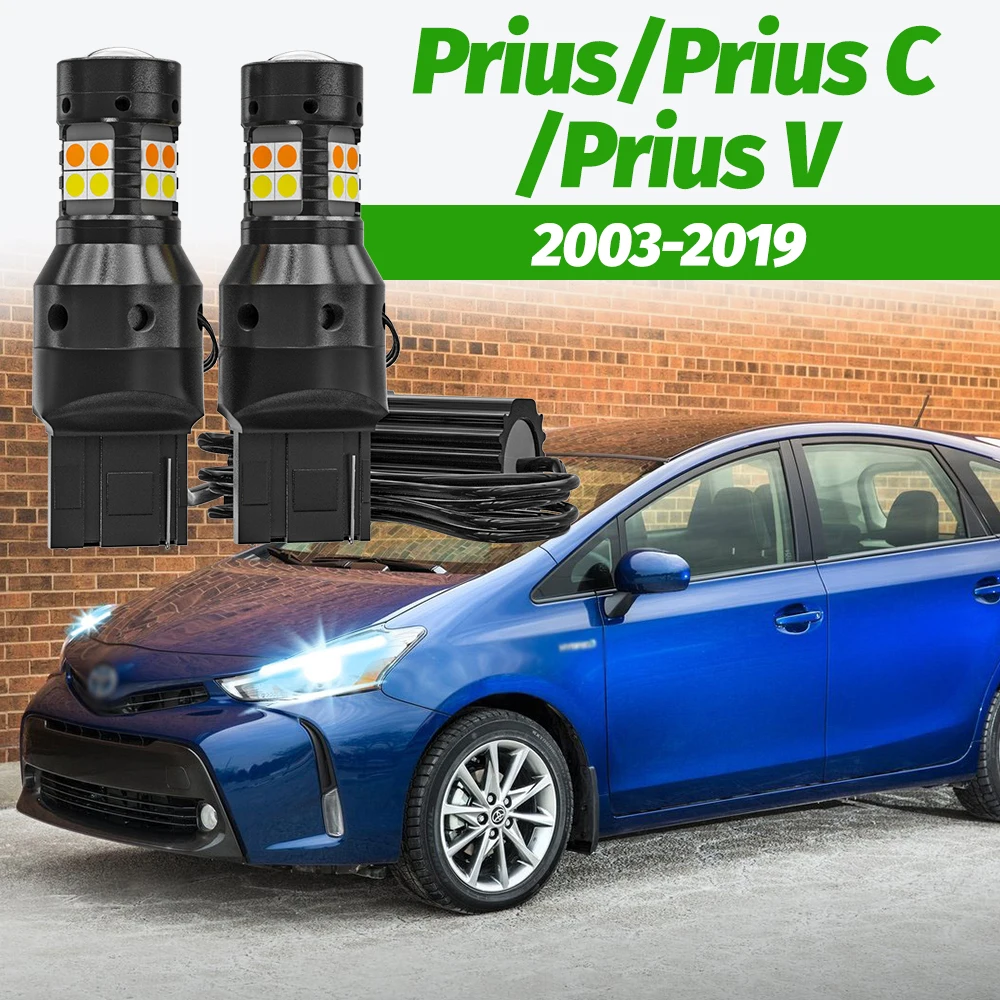 2x Dual Modus Blinker + Tagfahrlicht Zubehör LED DRL Für Toyota Prius C V 2003-2019 2011 2012 2013 2014 2015 2016