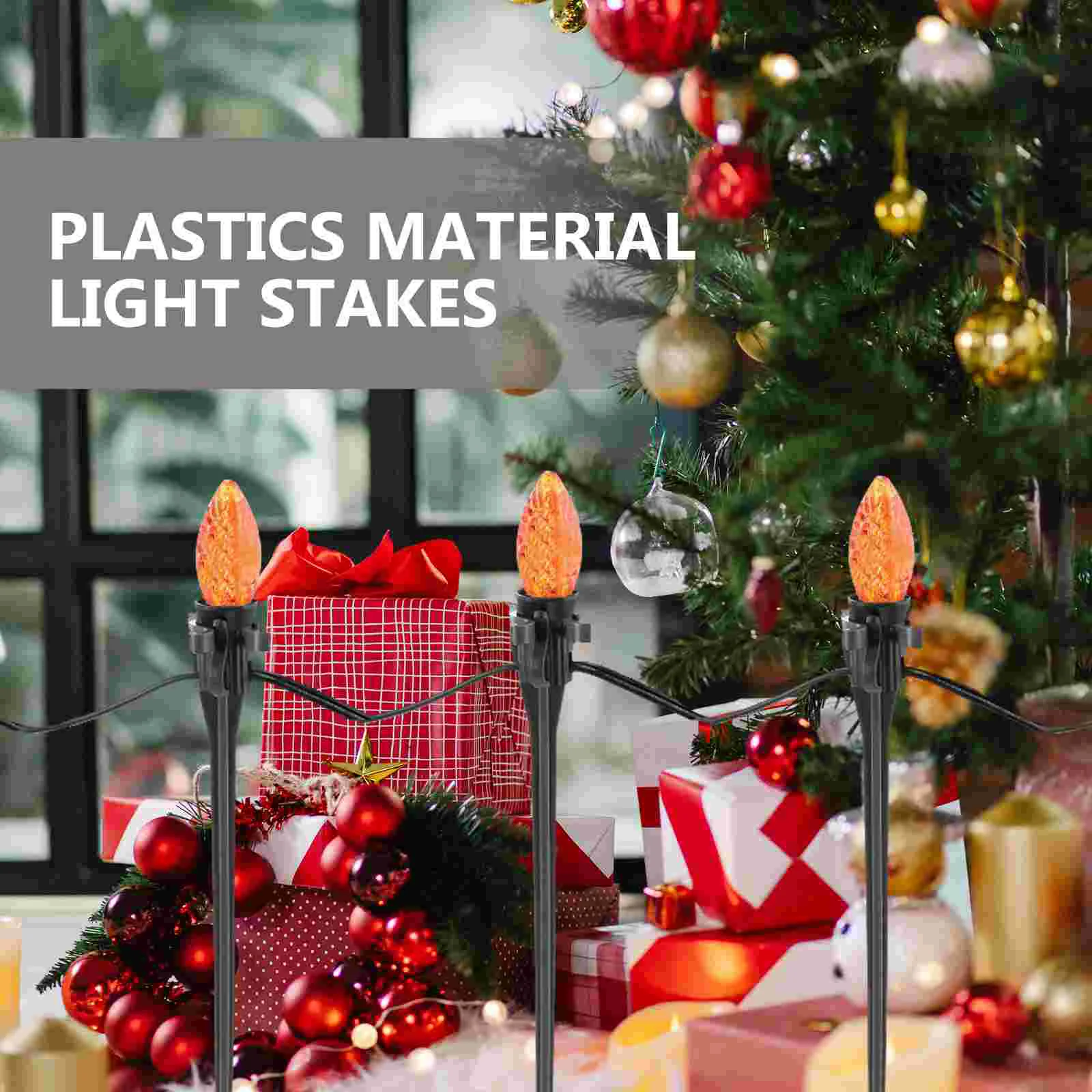 30 Pcs Garden Lights Holiday Stakes Christmas Decorations Outdoor Lamp Plastic Solar