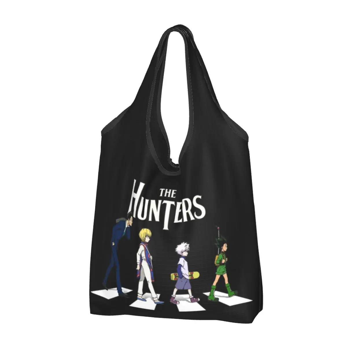 The Hunters HXH Kurapika Shopping Bags Foldable Grocery Tote Bags Large Capacity Anime Manga Recycling Bags Washable Handbag