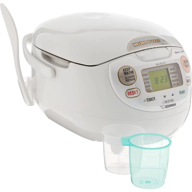 Zojirushi NS-ZCC10 5-1/2-Cup Neuro Fuzzy Rice Cooker and Warmer، أبيض ممتاز