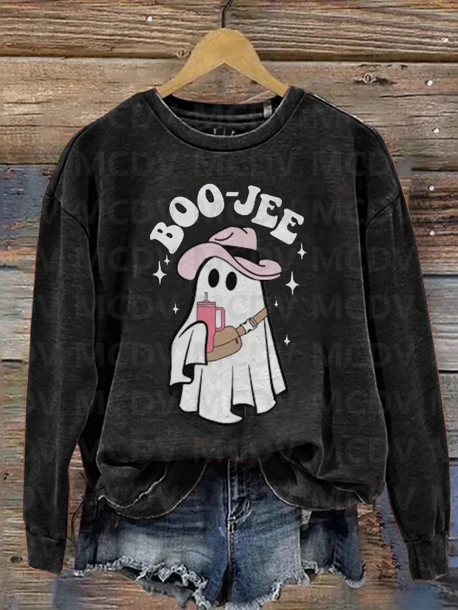 Boo-jee Ghost Halloween Casual Sweatshirt 3D Printed Women Casual Pullover