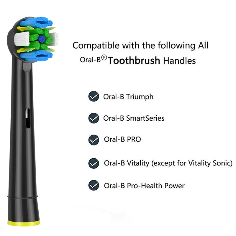 FlossAction 교체 브러시 헤드, 구강 B 민감성 클린 프로 헬스 D16 D12 8860 8875 8900 8950 전동 칫솔, 4 개