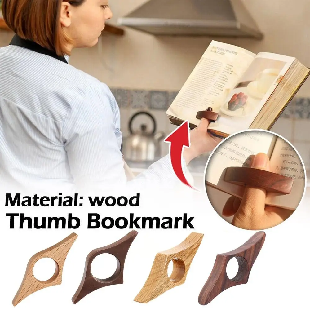 Wooden Thumb Bookmark For Office Book Lovers Thumb Book Support Convenient Bookmark One Hand Reading Thumb Book Holder Aids