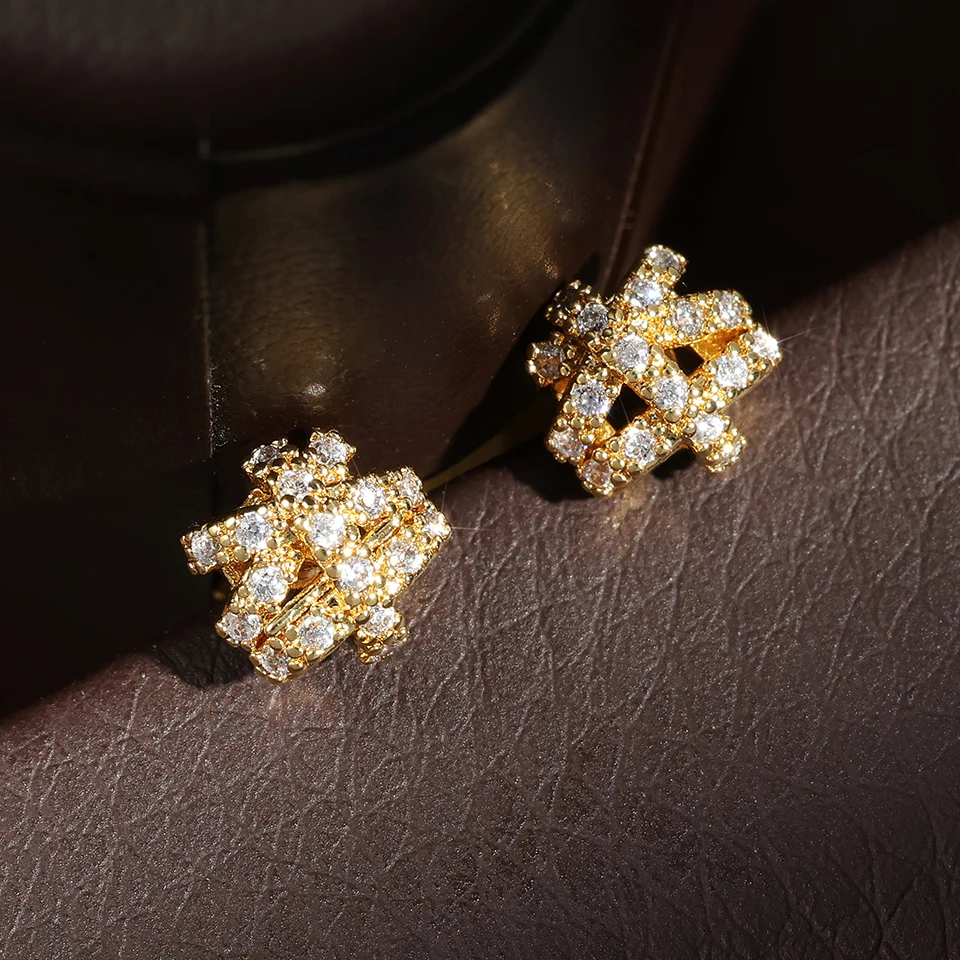 ZAKOL Simple Star Zircon CZ Stud Earrings for Women Girls Shiny Cubic Zirconia Crystal  Minimalist Earring Jewelry Gift