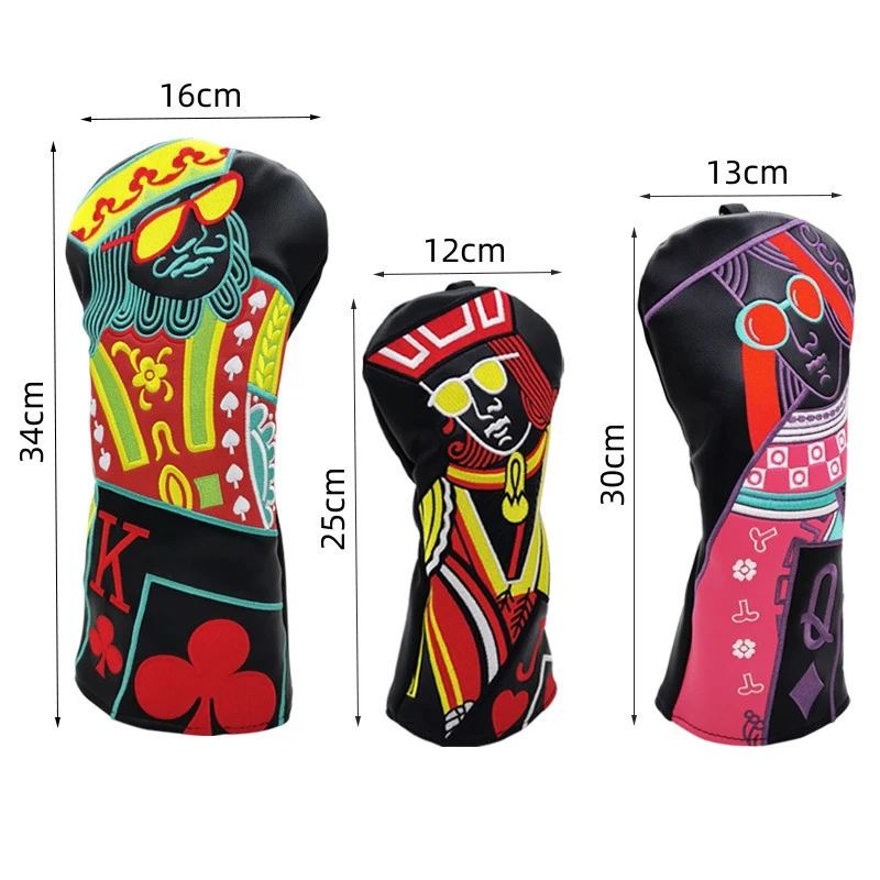 Exquisite embroidery Golf Woods Headcovers Covers For Driver Fairway Putter Clubs Set Heads PU Unisex Simple golf head cover