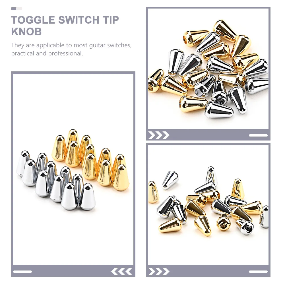 

20 Pcs Eye Switch Hat Guitar Replacement Parts Toggle Knob Professional Small Bass Caps Metal Tip