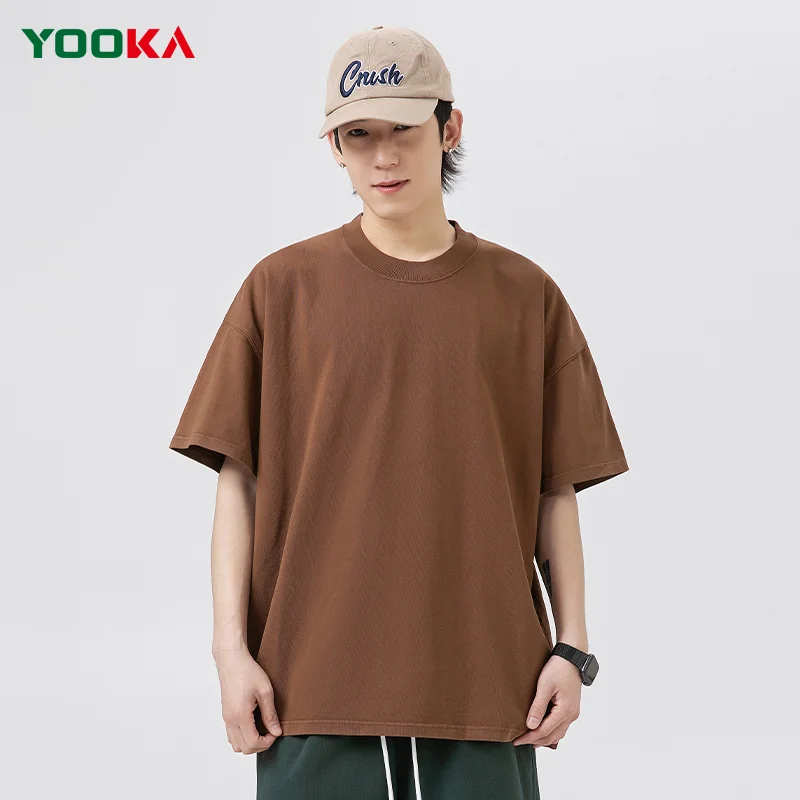 T Shirt for Men Summer 100% Cotton Round Neck Tops Solid Colors Blank T-shirts Men Casual Short Sleeves Clothing Plus Size 4XL