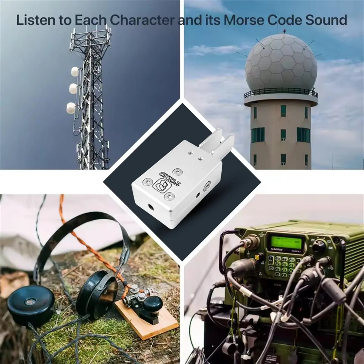 Protable Tumd CW Paddle CW Key Handheld Modern Morse Key Double Paddle Amateur Radio Key