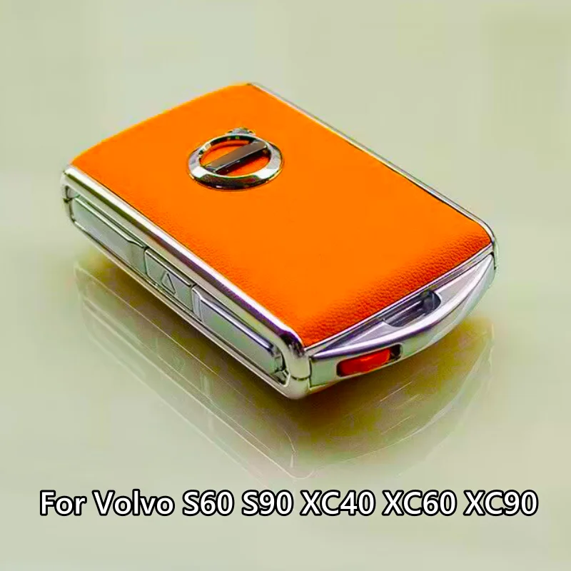 

Leather Key Remote Control Case Fob Shell Cover for Volvo S60 S90 XC40 XC60 XC90