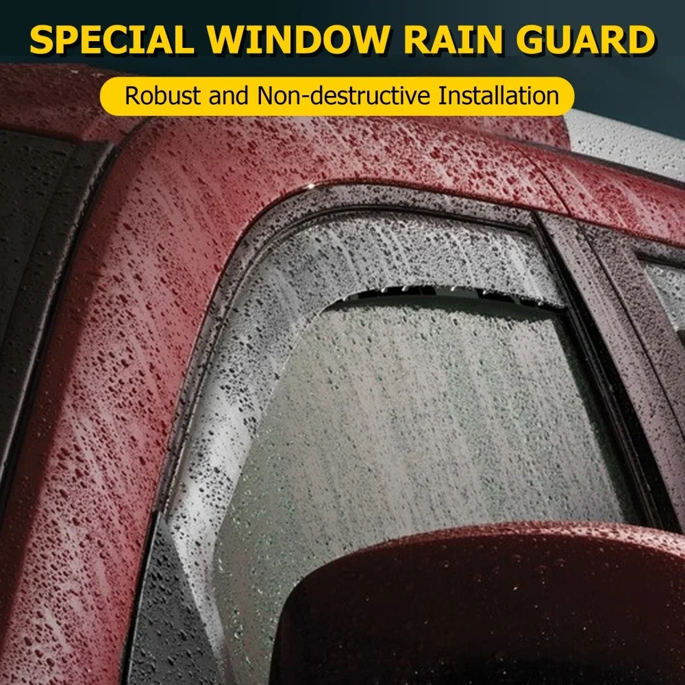 

Paste-mounted Side Window Rain Awnings Shelters Deflector Wind Sun Visor Ventilation Guard for Toyota Tundra CrewMax 2022 2023