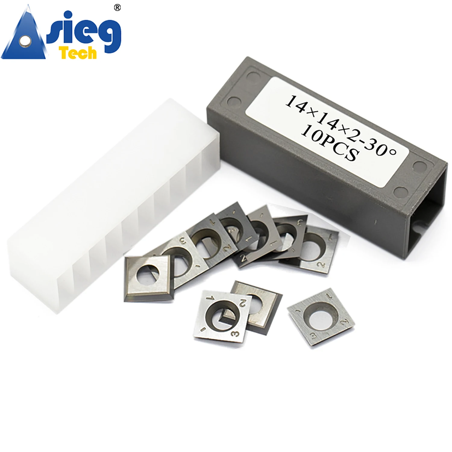 10 Pieces 14×14×2.0mm Carbide Insert Cutter Knives Square for Woodworking Planer with Spiral Cutterhead Woodturning Tools