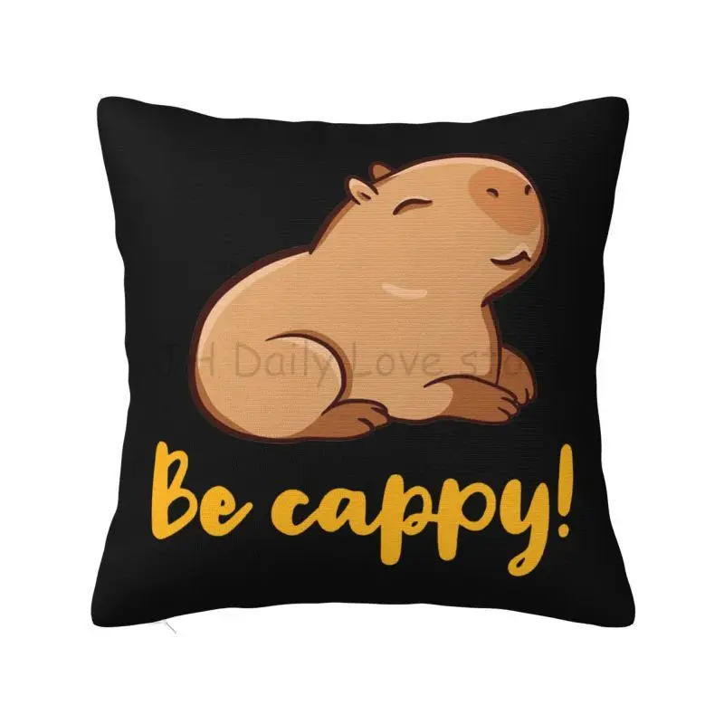 Funda de almohada bonita Capybara Be Cappy, funda de cojín, funda de almohada de 8x18 pulgadas, funda de almohada suave y acogedora para decoración del hogar, sofá, cama y coche