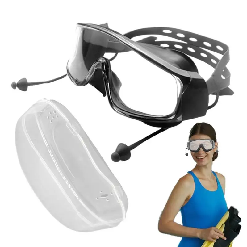 

Swimming Goggles Anti Fog Surfing Goggles With Silicone Earplugs Water Sports Eyewear For Adults And Children