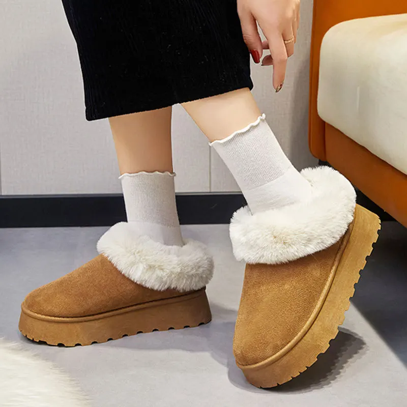 

Новое поступление зимы 2024, женские зимние ботинки, теплая женская нескользящая мягкая обувь, нескользящие удобные теплые ботильоны, большие размеры 42