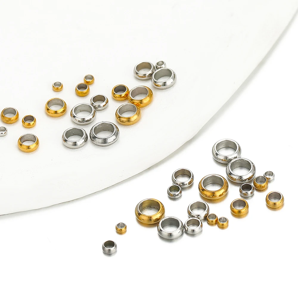 100pcs Stainless Steel Dia1.5/2/2.5/3/3.5/4mm Positioning Spacer Beads Ball Stopper Crimp End Bead for DIY Jewelry Making Crafts