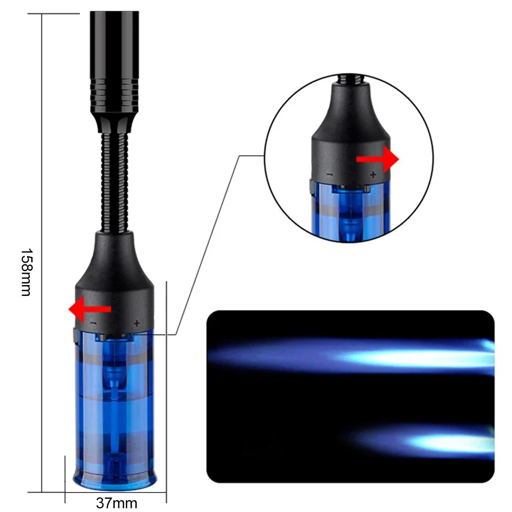 Refillable Butane Gas Lighter Torch Adjustable Flame Lighter Kitchen Ignition Gun Cooking BBQ Tool Rotate Hose Windproof Lighter