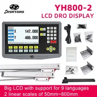 YH800-2 2 Axis LCD DRO Digital Readout Display 9 Language AC90-260V And 2 Pieces 50-150mm Linear Scale Encoder Grating Ruler
