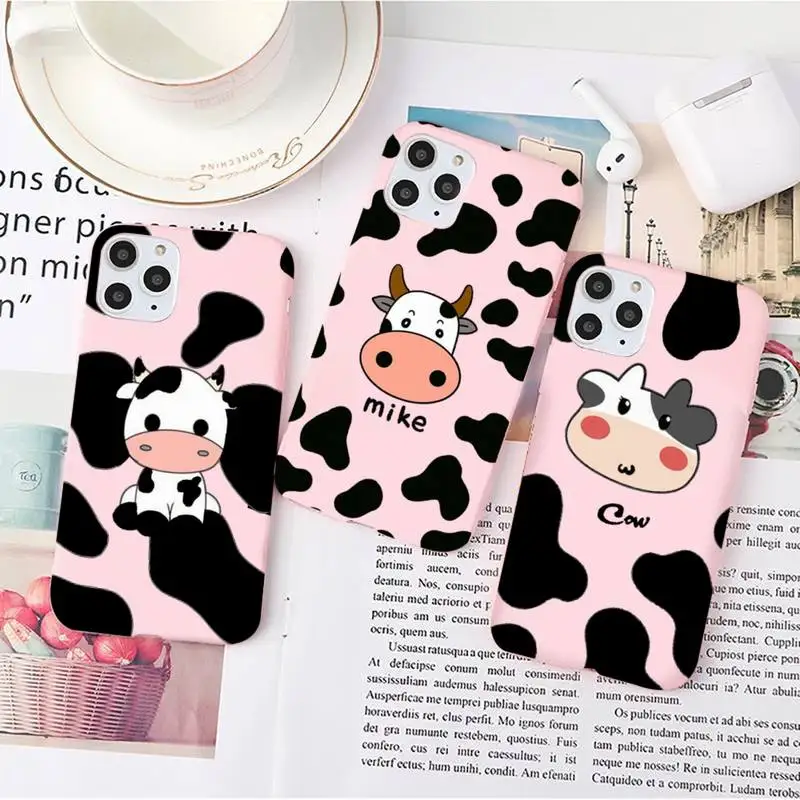 Milk stripe pattern animal Phone Case Candy Color for iPhone 14 11 12 13 mini pro X XS XR MAX Plus