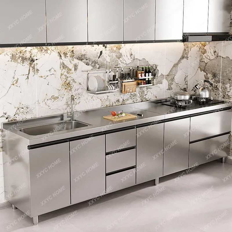 304 integrated stainless steel kitchen cabinets household integrated stove