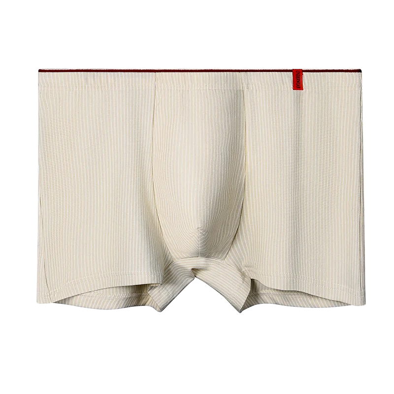 

3PCS Pure cotton underwear, men's trendy striped flat-leg pants, trendy sporty youth, large-sized comfortable four-corner pants