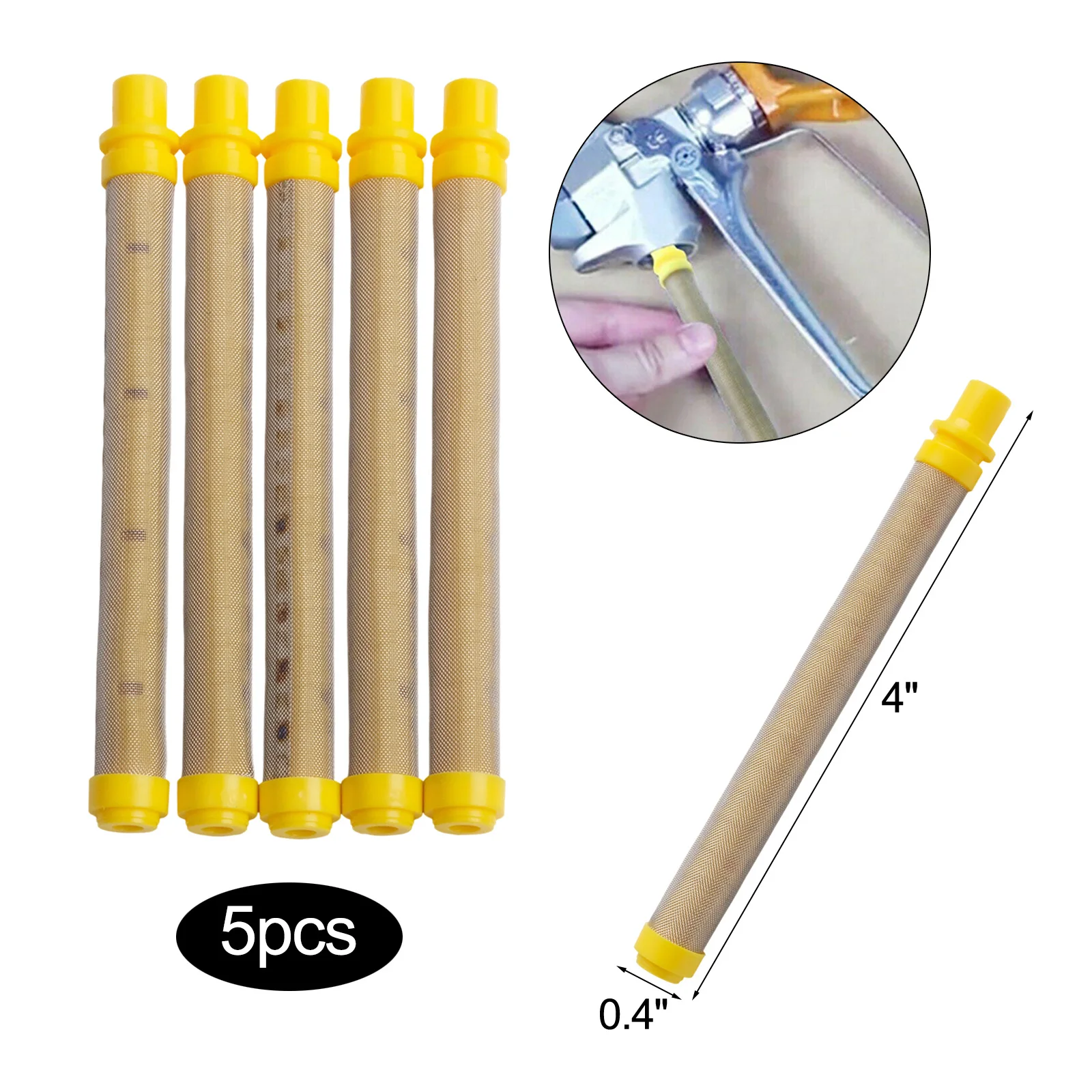 Sprayer Spray Filter Element Yellow 100 Mesh 11 * 5 * 1cm Stainless Steel+pvc Unthreaded For RX-Pro Airless Spray