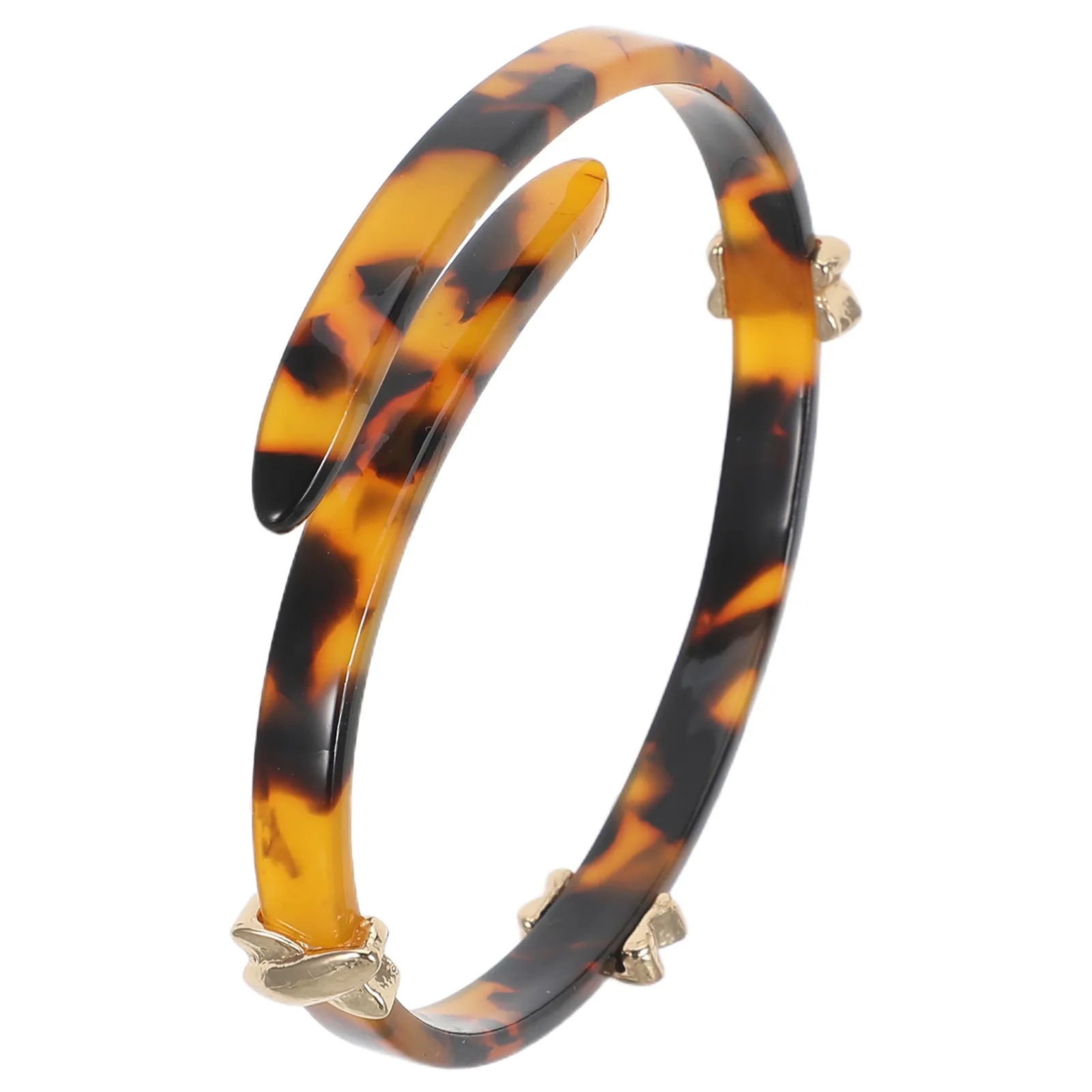 Amber Acrylic Bangle Bracelet Premium Smooth Texture Classic Design Versatile Matching Any Outfit Chic Gift for Women Ladies