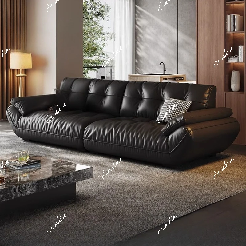 TTLight luxury nappa cowhide space cloud sofa living room three-person sofa