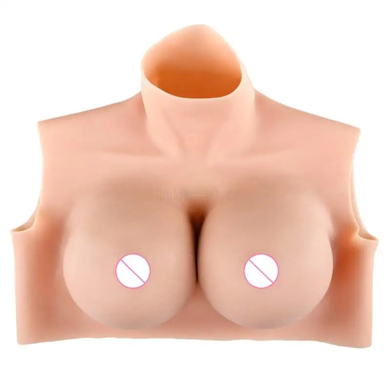 Short high-necked halter bust solid breast prosthesis CD fake breasts fake breasts cross dress silicone breast prosthetic breast