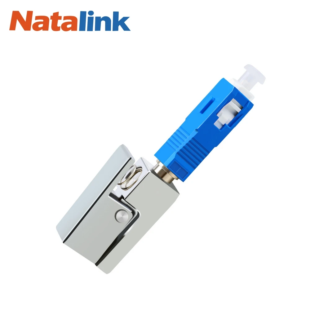 Natalink SC Square Shape Bare Fiber Optic Adapter FTTH Fiber Connector for Red Light Pen Optical Power Meter OTDR Coupler