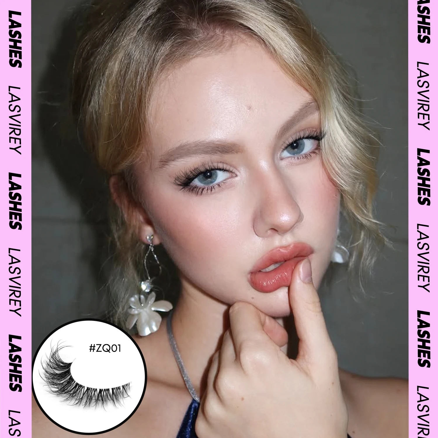 LASVIREY Pestanas postiças gatinho naturais e volumosas, suaves e delicadas, compridas e com efeito natural, em vison sintético, com base transparente. Extensão de pestanas.