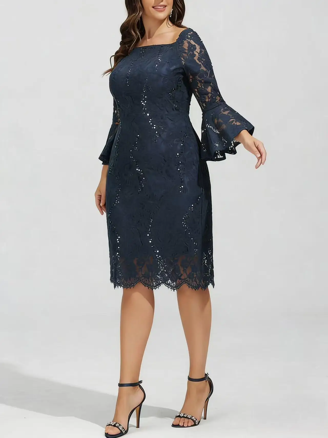 

Женское вечернее платье больших размеров с вышивкой и сложной отделкой, с длинным рукавом, осеннее, модное, в стиле пэчворк, стройнящее