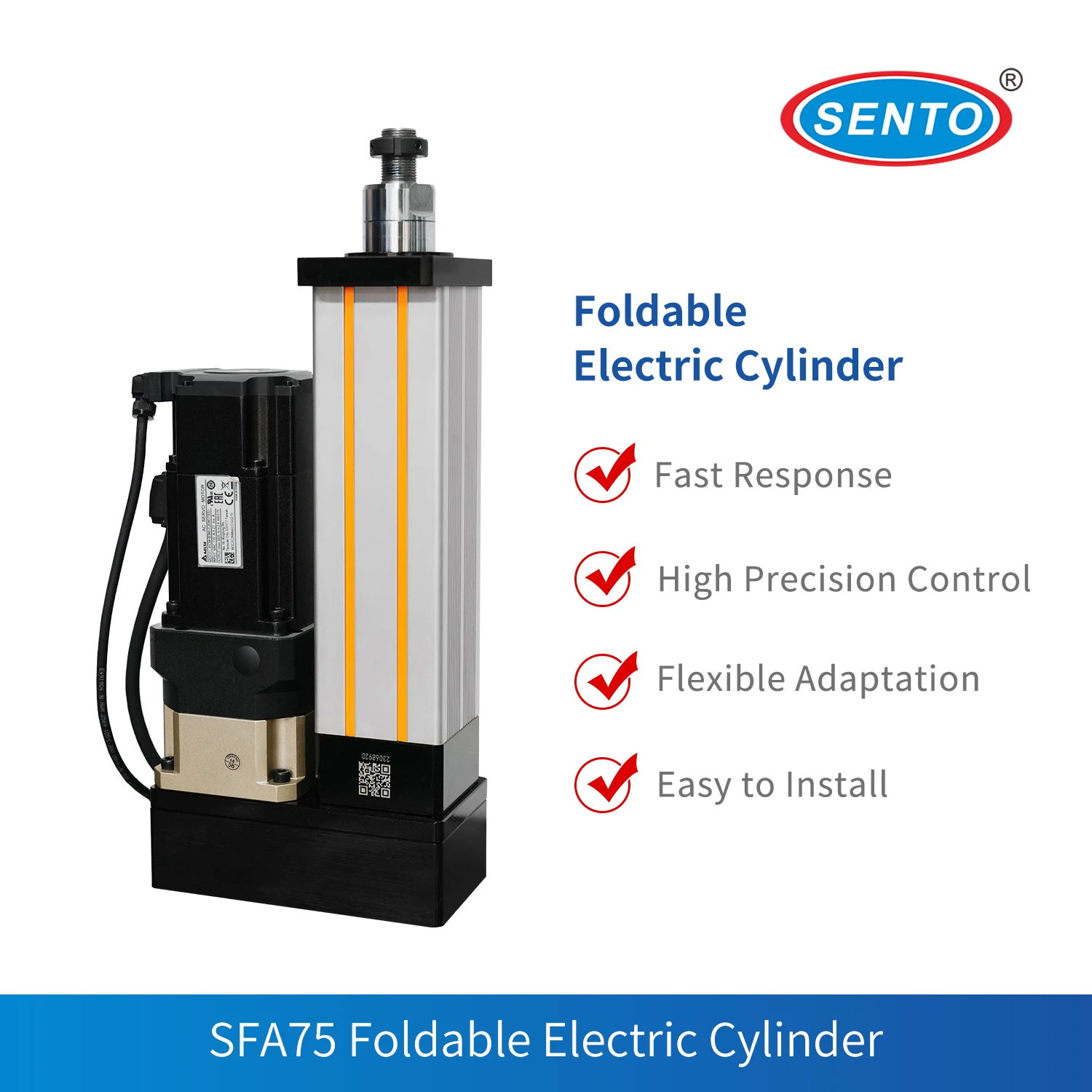 

SFA75-5QF-10.2KN-R150 -SENTO Servo Electric Cylinder, High Precision, Stable Thrust, for Automation, Press Fitting, Positioning.