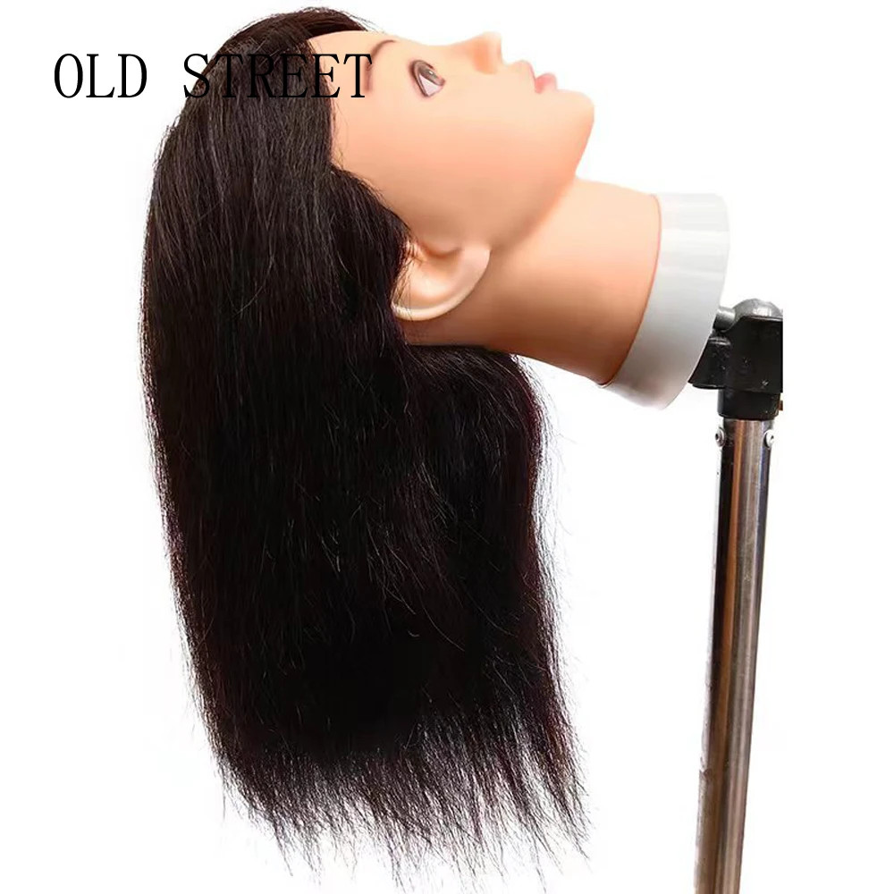 Maniquin Head With 100% Human Hair for Hairdresser Professional Salon Practice Braiding Cutting  Dye Bleach Trainin Female Doll