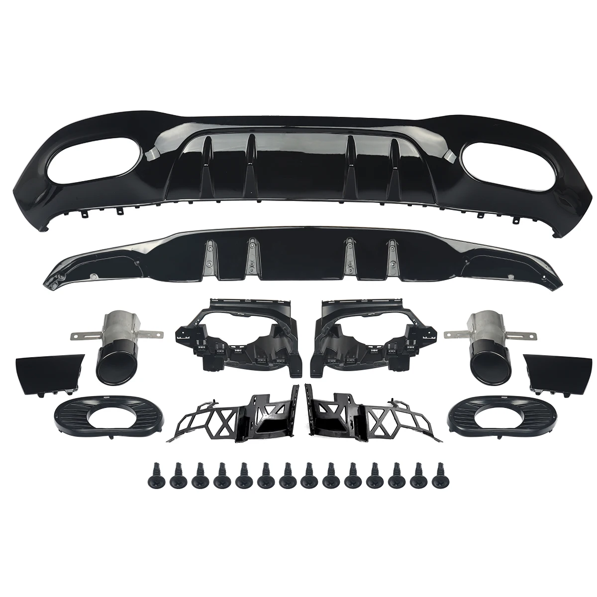 A45 A35 Stijl Achterbumper Diffuser Lip met Uitlaat Tips voor Mercedes Benz W177 A160 A180 A200 A220 A250 Hatchback 2019 +