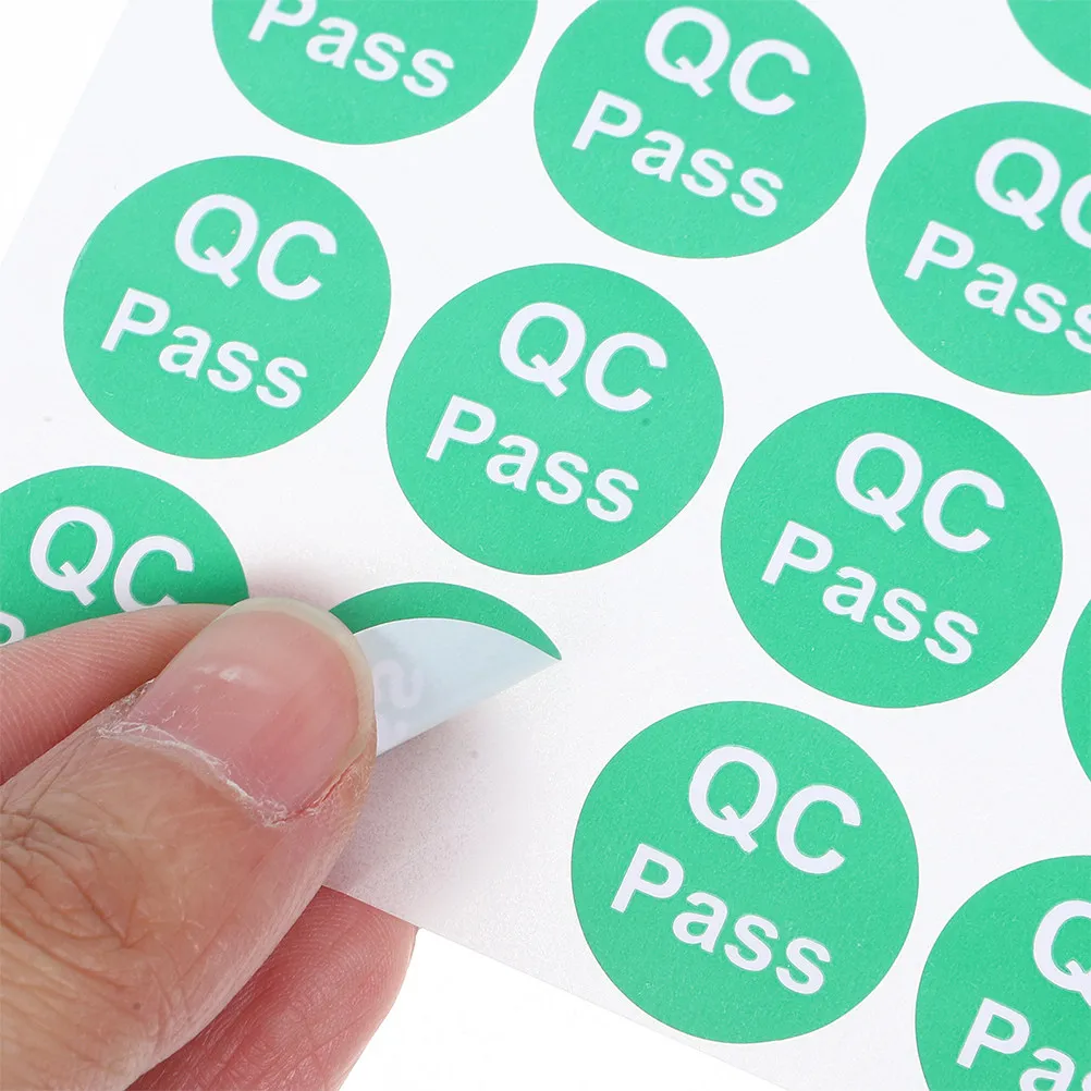 10Sheets Round Qc Passed Stickers Premium Adhesive Quality Control Labels for Warehouse Sorting Production Line