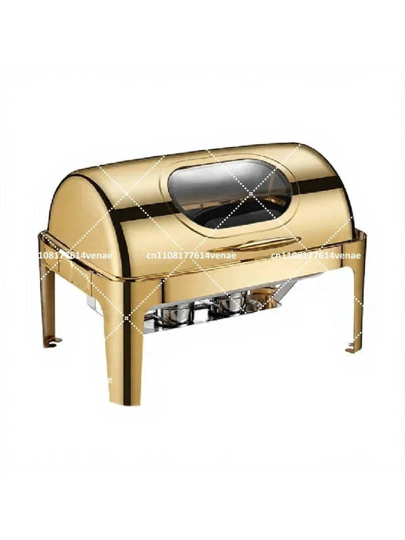 Stainless Steel Chafing Dish 9L Food Warmer Rectangular Buffet Catering Server Silver Gold